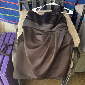 David's Bridal Black One-Shoulder Dress